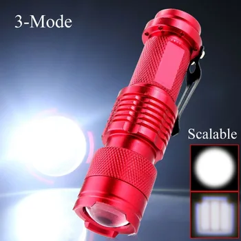 LED-es Elemlámpa Zoom Mini Zseblámpa Led Q5 2000LM 3 Mód Nagyítható Fáklya AA 14500 akkumulátorral Zseblámpa led világító 4 színben