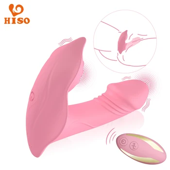 HISO Hordható Pillangó Bugyi Dildó Vibrátor Vezeték nélküli Távirányító Punci G-pontot Klitorisz Stimulátor Női Maszturbáció