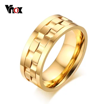 Vnox Spike Gyűrű a Férfiak Forgatható Esküvő Ékszer Rozsdamentes Acél