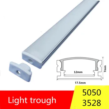 2-30db / sok 0,5 m / db Alumínium profil 5050 3528 5630 tejszerű, fehér LED szalag/csatorna átlátszó borító