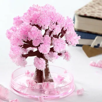 Mágikus Növekvő Fa, Papír Sakura Kristály Fák Asztali cseresznyevirág Játékok PW