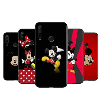 A Disney Cuki Mickey Egér Huawei Honor 30 20 20 10i 9S 9A 9B 9X 8X 10 9 Lite 7C 8A 7A Pro Telefon tok Fekete Fényes Borító
