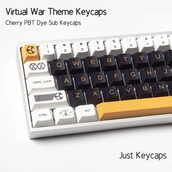 132 Kulcs PBT Virtuális háború Keycaps Cseresznye Profil FESTÉK SUB Személyre szabott Keycap Cherry MX Kapcsoló GMMK Pro Mechanikus Billentyűzetek