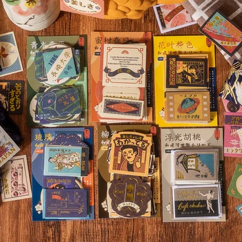 Yoofun 45pcs/csomag Japán Kimonó Matricák Vintage Japán Deco Címke Scrapbooking Folyóiratok, Kollázs, Szemét Journal DIY