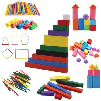 Montessori Anyagokból, Fából készült Matematikai Játékok 1-10cm Száma Botok Színes Növekvő Gróf Stick Óvodai Nevelés Karácsony