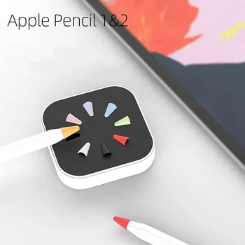 8 Csomag Érintőképernyő Toll tok Apple Ceruza 1 2 Generációs Csere Szilikon Szilikon Ceruza Tipp Fedezni Ceruza 1 2 Esetben