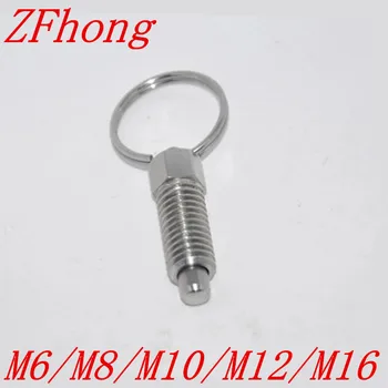 M6 M8 M10 M12 M16 Rozsdamentes Acél Behúzható Húzza a Gyűrű Nem Zár Indexelés dugattyút Pin