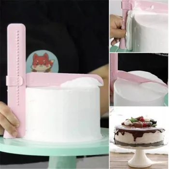 Torta Kaparó Kényelmes, Állítható Fondant Spatulák Torta Szélén Simább Krém Díszítő DIY Bakeware Evőeszközök Konyhai Eszköz Torta