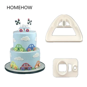 Homehow 2DB/Sok Aranyos Autó Torta Penész Tészta Fondant Műanyag Öntőforma Tortát, Sütit Dekoráció Konyha, a Sütés Penész