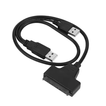 USB 2.0 A Férfi-SATA 7+15P 22 Pin Adapter Kábel, 2,5 HÜVELYKES SSD/Merevlemez-Meghajtó adatátviteli sebesség akár 480Mbps