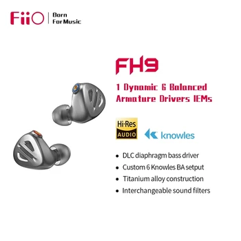 FiiO FH9 fülhallgató 1DD+6BA Vezetők HiFi in-ear fülhallgató Knowles a MMCX 2.5/3.5/4.4 Fülhallgató kábel
