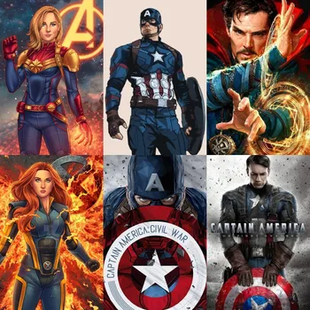 Disney Marvel 5D Gyémánt Festmény Bosszúállók Amerika Kapitány Karikatúra Téma Hímzéssel, Hobbi, Művészet, DIY Mozaik Készlet Otthoni Dekoráció
