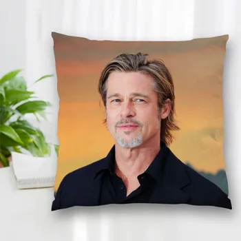 Új Brad Pitt Színész Párna, Csúszik Cipzár Hálószoba Home Office Dekoratív Kanapé Párna Párnahuzat Párna Párna Fedezze 40x40cm