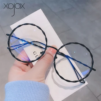 XojoX Számítógépes Szemüveg Keret Nők Vintage Kerek Férfiak Látvány Blokkoló kék fény Szemüveg Divat Optikai Szemüveg