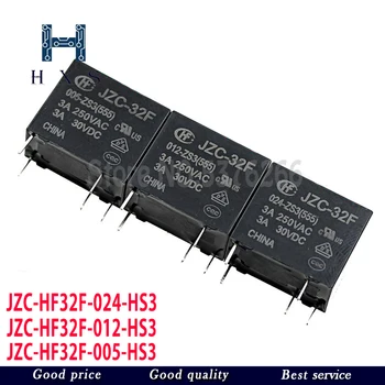 5DB HF 32F-G-05V/12V/24V Magas áram DIY áramköri modul Relé JZC HF32F-005 012 024-HS3 HR-4 tűs 3A 5A 10A