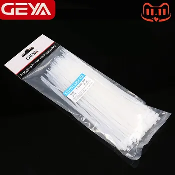 Ingyenes Szállítás GEYA 2,5 mm-es 3.6 mm-es Önálló zár Nylon Kábel Köti Hurok Wire Wrap karperecet Organizador Kábelek 100-AS Fehér Színű