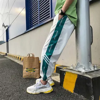 Alkalmi Japán Stílusú Track Nadrágok Férfi Rakomány Kocogók Fényvisszaverő Hárem Melegítő Pantalones Homme Streetwear Férfi Nadrág