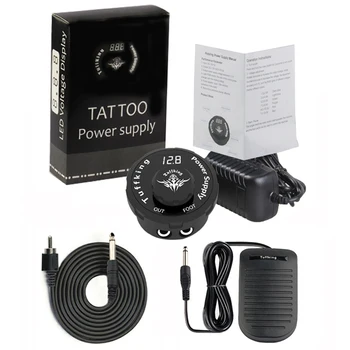 Tetoválás Tápegység Készlet Kapcsoló Digitális LCD Tetoválás Tápegység Beállítva a Pedálok Klip Kábel Forgó Tetováló Gép Toll