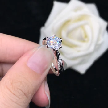 Szuper Csinos 0.5 Ct Kör Vágott Gyémánt Eljegyzési Gyűrű Női Ékszerek Szilárd 950 Platina Gyűrűt R066