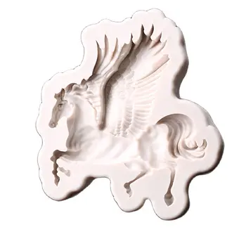 Szilikon Fondant Penész 3D Horse Tortát Díszítő Eszközök Csokoládé Sütés Formához Pegasus Szappan Süti Penész H356