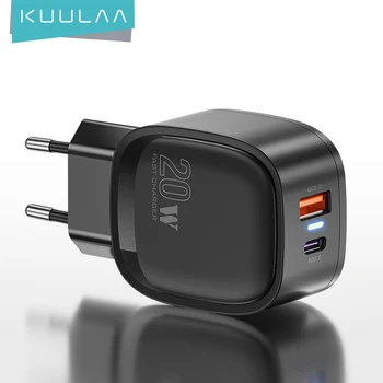 KUULAA 20W PD Típusú USB-C Gyors Töltés Töltő iPhone 13 12 11 Pro Xiaomi Samsung Gyors Töltés 3.0 Mini Utazási Fali Töltő