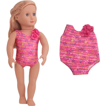 18 inch Lányok babát fürdőruha Amerikai újszülött Magenta kezeslábas Baba játékok ruha illik 43 cm-es baba babák c797