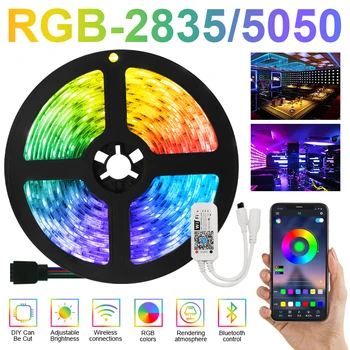 RGB LED Szalag Bluetooth WiFi Luces Led DC 5050 SMD2835 Rugalmas, Vízálló Szalag Dióda Távirányító Fény A Szobában, 12V-os Világítás