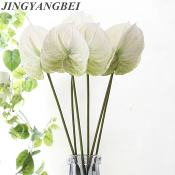 3D Vegyes Színek Anthurium Beltéri Hamis Növény Mesterséges Flowe Az Esküvő Party Dekoráció Hamis Virágok lakberendezés