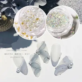 1Box Köröm Gyöngy Ékszerek Microbeads Vegyes háromdimenziós 3D Varázsát Köröm Strassz Kristály DIY Nail Art Dekoráció
