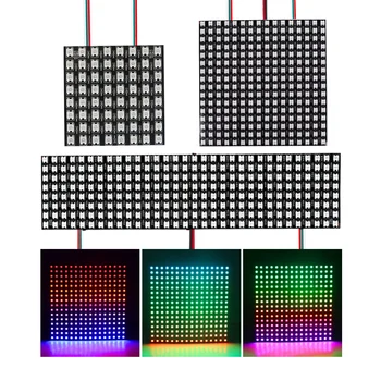 WS2812B RGB LED Panel Képernyő 8x8 16x16 8x32 256 Pixel Digitális Rugalmas ProgrammableIndividually Címezhető 5050Full Szín DC5V