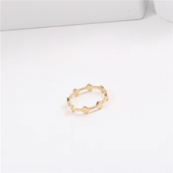 INSCHIC 2021 koreai Egyszerű Divat Vékony Rose Arany Nők Esküvői Gyűrűk Ujját Geometriai Rombusz Rozsdamentes Acél Eljegyzési Gyűrű