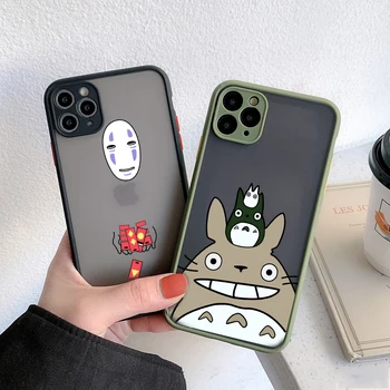 JAMULAR Rajzfilm Anime Boldog Totoro Telefon tok iPhone 13 12 Pro 11 XS MAX X 7 XR SE2 8 6Plus Kemény Szilikon Borító Matt Fundas