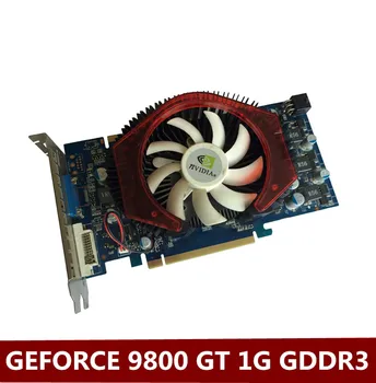Magas minőségű, PCI-E videó kártya GeForce 9800 GT 1G 256Bit DDR3 Igazi 1GB videó memória GF9800GT VGA DVI grafikus kártya 1db