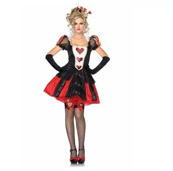 új, kiváló minőségű Szexi a Szív Királynő jelmez Halloween női Casino mogul Cosplay játék egyenruhát Karnevál Party Jelmezek