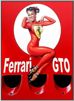 Fanzi Fém Tábla Ferrari GTO Garázs Ember, ősember Barlang, Garázs 8