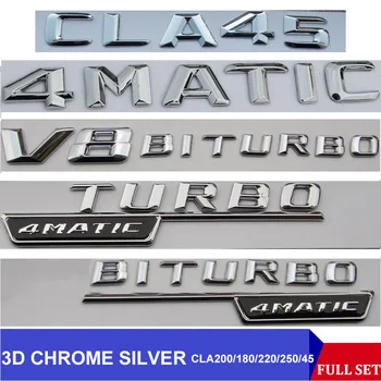3D Chrome C117 CIA Autó Jelkép CLA180 CLA200 CLA220 CLA250 CLA45 Auto Para Emblema Jelvény Matrica Turbo Logó A Mercedes-Benz AMG