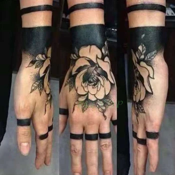 Vízálló Ideiglenes Tetoválás Matrica Különböző Charm Rose Fekete Tetoválás Gyűrűk tatto flash tetoválás hamis tetoválás a férfiak nők