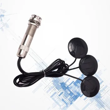 Fekete 3 Érzékelő Jelátalakító Piezo Mikrofon Felvételi Egyetlen Pálya 6.35 mm Jack Akusztikus Gitár GMB610