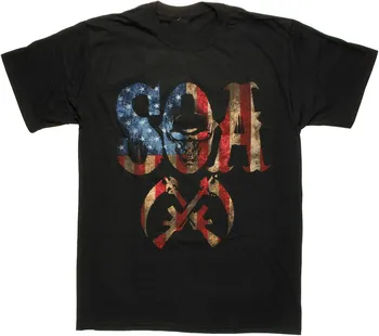 A Sons of Anarchy SOA Zászló Verekedés T-Shirt. Nyári Pamut O-Nyakú, Rövid Ujjú Férfi Póló Új S-3XL