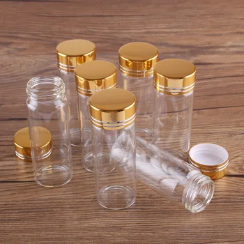 5db 40ml 30*80mm Parfüm Palack, Üveg, Arany Caps Fűszer Üvegek üveg Bájital üzenet üveg Art Kézműves
