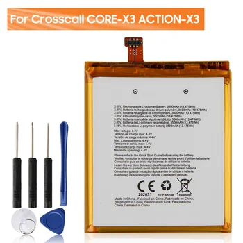 Valódi Csere Akkumulátor Crosscall CORE-X3 AKCIÓ-X3 mobiltelefon CROSSCALL TREKKER X3 Újratölthető Akkumulátor 3500mAh