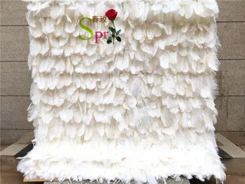 SPR Nagykereskedelmi Egyéni Fehér toll Esküvői Kellékek Dekoráció Hátteret, Selyem Mesterséges Dekoratív Virág Fal