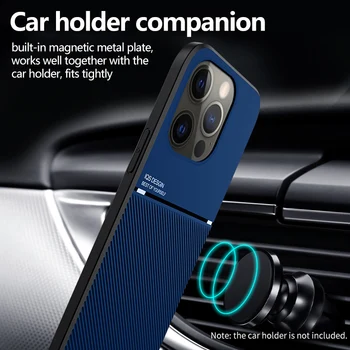 Luxus Bőr Autó Mágneses Jogosultja Telefon tok iPhone 13 12 11 Pro XS Max XR-X SE 8 7 6 Plus Ultra-vékony Szilikon Borító