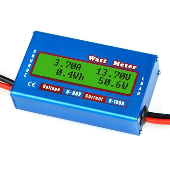 100A 60V Nagy Pontosságú Digitális LCD Watt Teljesítmény-Mérő Teszter Analyzer Feszültség Fogyasztás Teljesítmény Monitor