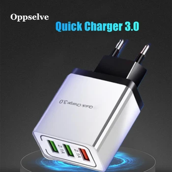 Oppselve Quick Charge QC 3.0 Gyors Töltés 3 USB Töltő Fali Adapter iPhone 11 Pro X Xiaomi Samsung S9 Huawei P30 Pro