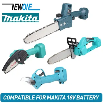 18V Kompatibilis Makita akkumulátor vezeték nélküli láncfűrész újratölthető akkumulátor brushless motoros, hordozható, kerti metszés faipari szerszám