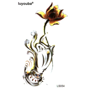 Jade Lotus Vízálló Ideiglenes Tetoválás Férfi Szépség, virág harajuku Tetoválás hüvely tetoválás matricák Tetkóimat gyerekek tetoválás