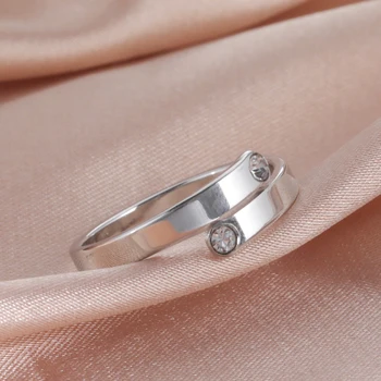Skyrim Tiszta Cirkon Női Minimalista Gyűrű Rozsdamentes Acélból készült, Egyszerű, Hétköznapi Állítható Gyűrű Pár 2022 Trendi Esküvői Ékszerek