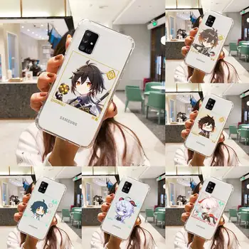Genshin hatása zhongli xiao Telefon Esetében Átlátszó Samsung a51-es A50 A71 A70 A81 M60S Megjegyzés S21 S 20 10 9 8 11 E Plus Ultra