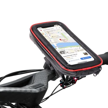 Vízálló Kerékpár Kormánytartó Táska Kerékpár, Motorkerékpár Telefon Szerelhető Tok Érintőképernyő Ciklus Lovaglás Mobil Támogatás Tartó Tasak